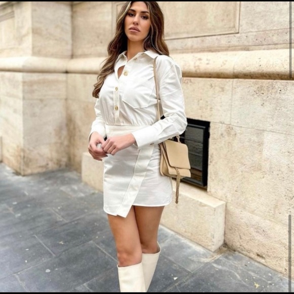 ZARA MINI SHIRT DRESS - Picture 6 of 12